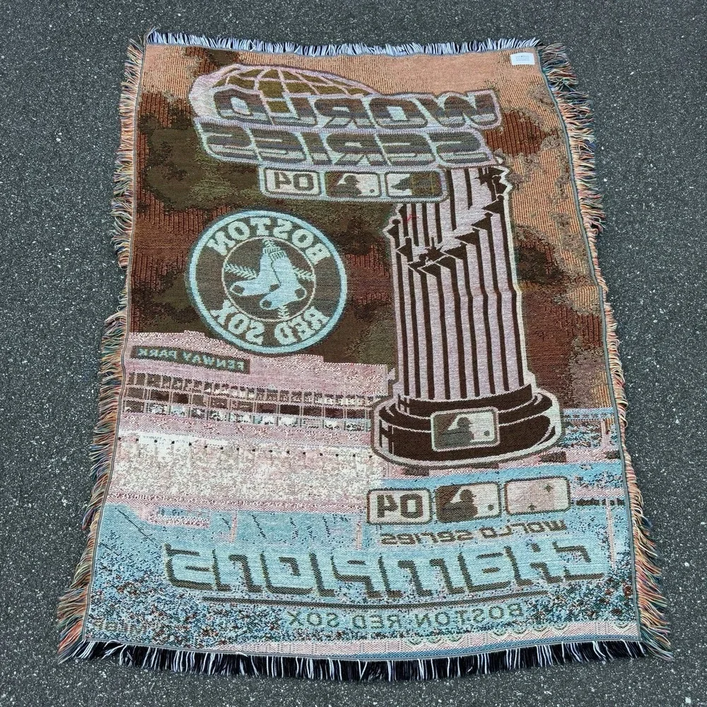 2004 Boston Red Sox World Series Champions Throw Blanket MLB Fenway Park Afghan